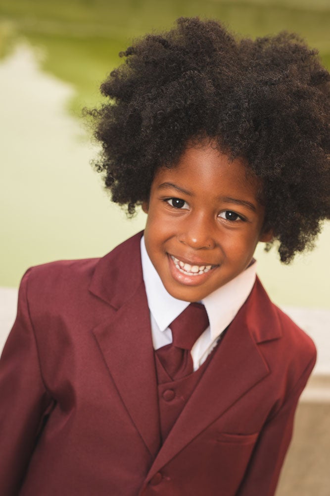"Joey" Kids Burgundy Suit 5-Piece Set