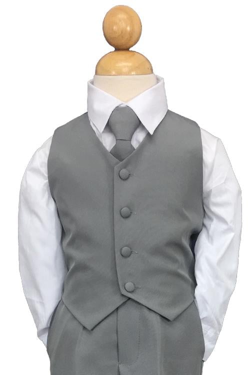 "Joey" Kids Heather Grey Suit 5-Piece Set