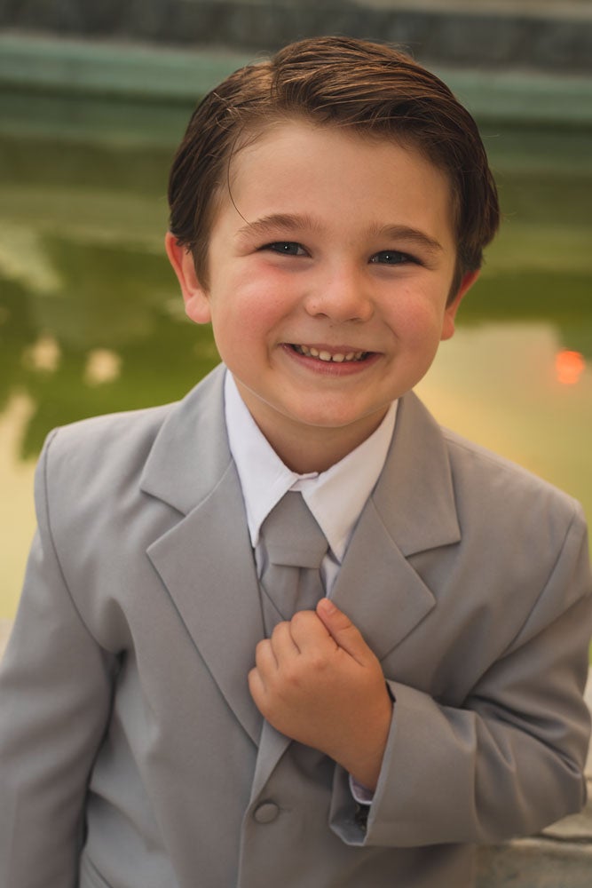 "Joey" Kids Light Grey Suit 5-Piece Set