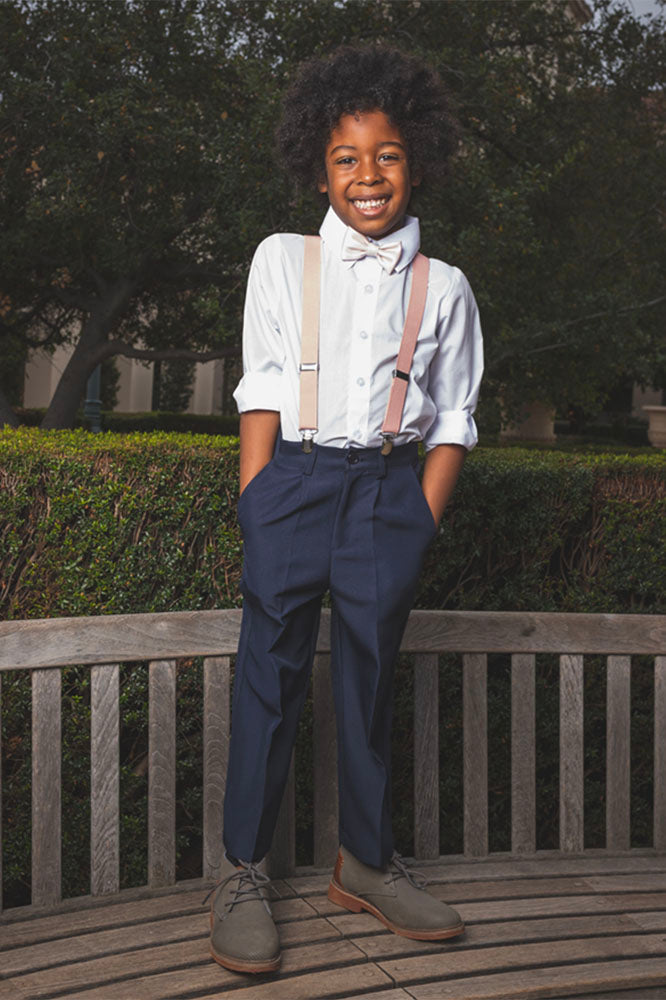 "Two Tone" Kids Navy & Blush 4-Piece Barn Wedding Set