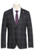 "Pelago Grey-Black Windowpane Plaid Blazer: Slim-Fit, Half-Canvas, Cotton Summer Style" - USA Men's Outlet