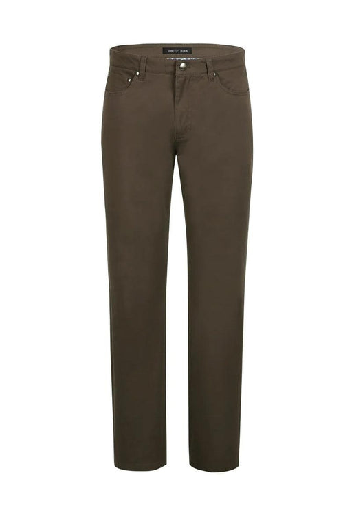 "Pelago Men's Brown Stretch Cotton Chino Dress Pants" - USA Men's Outlet