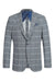 Pelago Men's Grey & Blue Windowpane Slim Fit Blazer — Summer Style - USA Men's Outlet