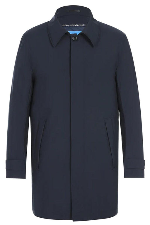 Pelago Men's Navy Rain Coat with Shirt Collar | Classic 3/4 Length - USA Men's Outlet