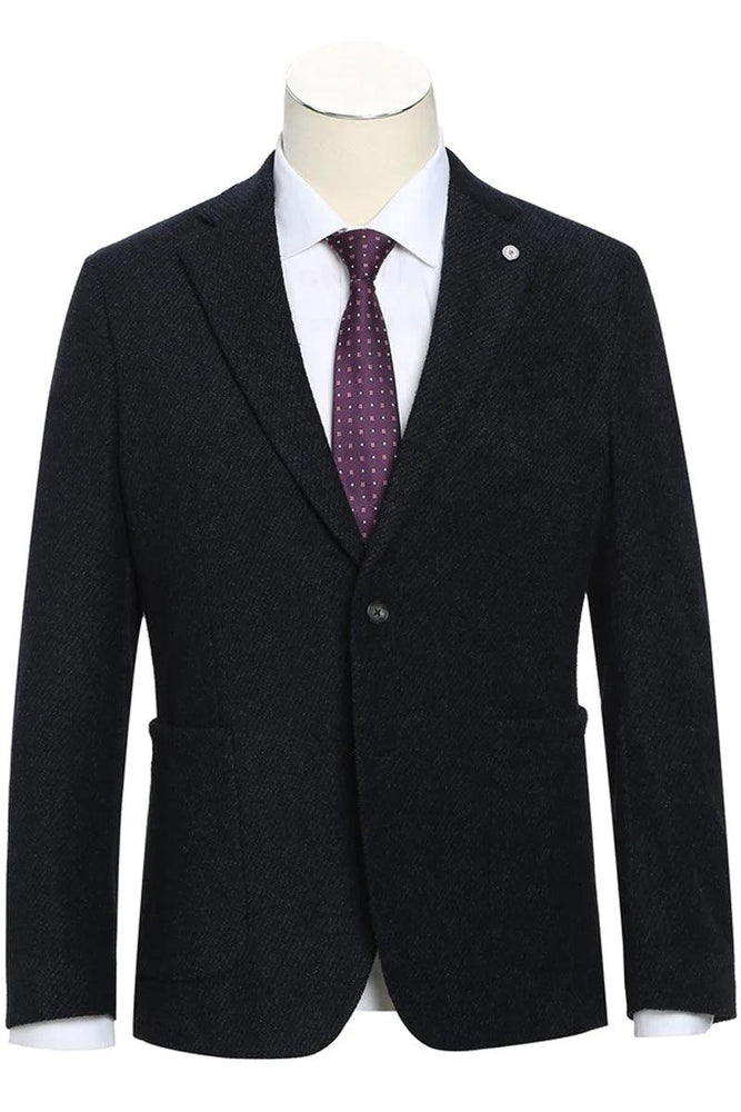 "Pelago Men's Slim Fit Blazer: Cool Cotton with Half Canvas & Patch Pockets" - USA Men's Outlet