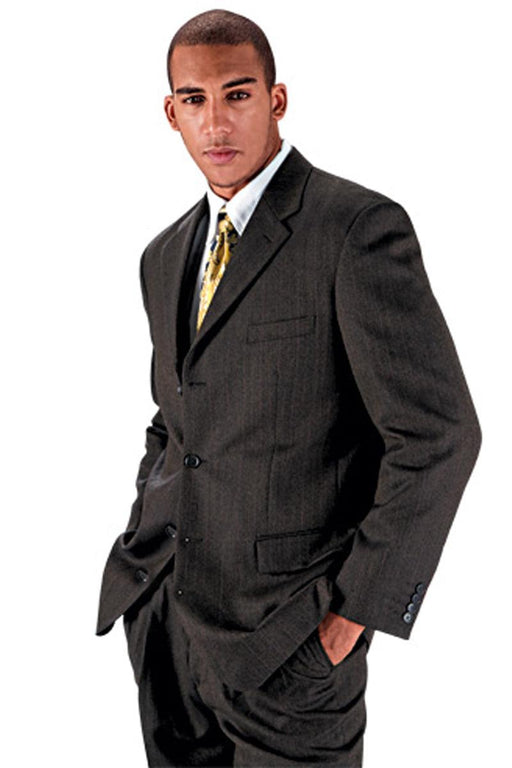 Perfected Product Title:
Fortino Landi Men's 4-Button 100% Wool Dress Suit in Grey Pinstripe - USA Men's Outlet