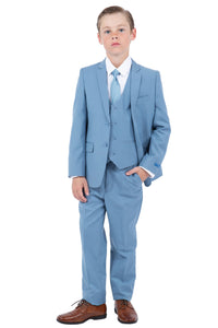 "Noah" Perry Ellis Kids Dusty Blue Suit (5-Piece Set)