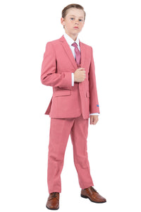 "Noah" Perry Ellis Kids Coral Mauve Suit (5-Piece Set)