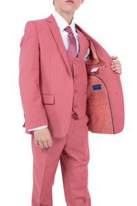 "Noah" Perry Ellis Kids Coral Mauve Suit (5-Piece Set)