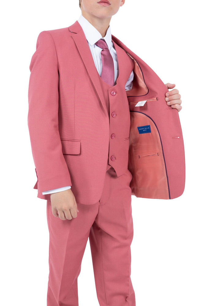 "Noah" Perry Ellis Kids Coral Mauve Suit (5-Piece Set)
