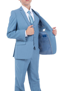 "Noah" Perry Ellis Kids Dusty Blue Suit (5-Piece Set)