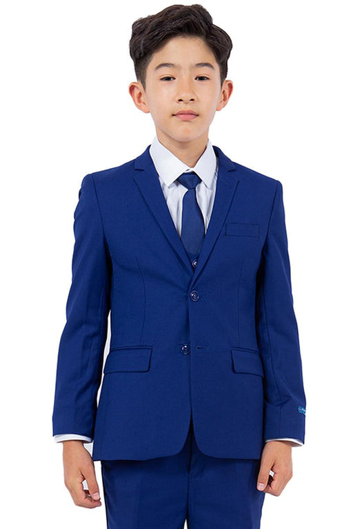 "Perry Ellis Royal Blue Vested Boys' Wedding Suit" - USA Men's Outlet