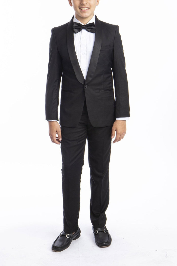 "Trent" Perry Ellis Kids Black 5-Piece Tuxedo