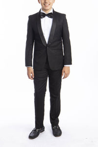 "Trent" Perry Ellis Kids Black 5-Piece Tuxedo