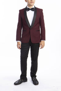 "Trent" Perry Ellis Kids Burgundy 5-Piece Tuxedo