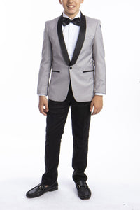 "Trent" Perry Ellis Kids Light Grey 5-Piece Tuxedo