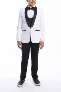 "Trent" Perry Ellis Kids White 5-Piece Tuxedo
