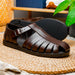 Zelli Pesca Woven Calfskin Fisherman Sandal in Brown
