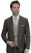 Mens Wool Suit With Houndstooth DB Vest in Color "Brown" Modern Fit By Statement 1920's Great Gatsby Vintage