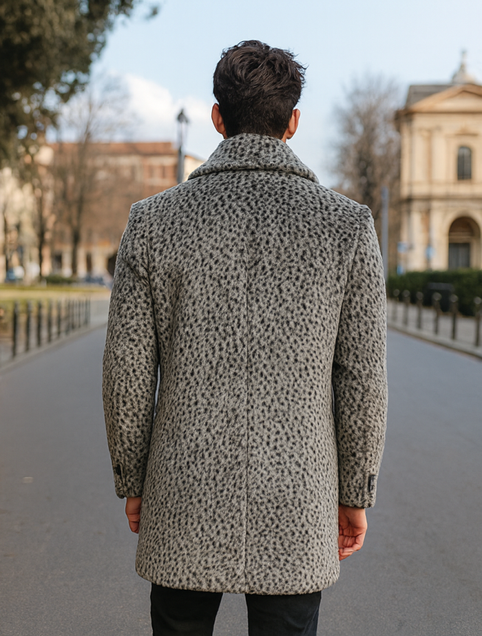 1920s Gangster Pimp Coat – Full Length Leopard Faux Fur Vintage Overcoat