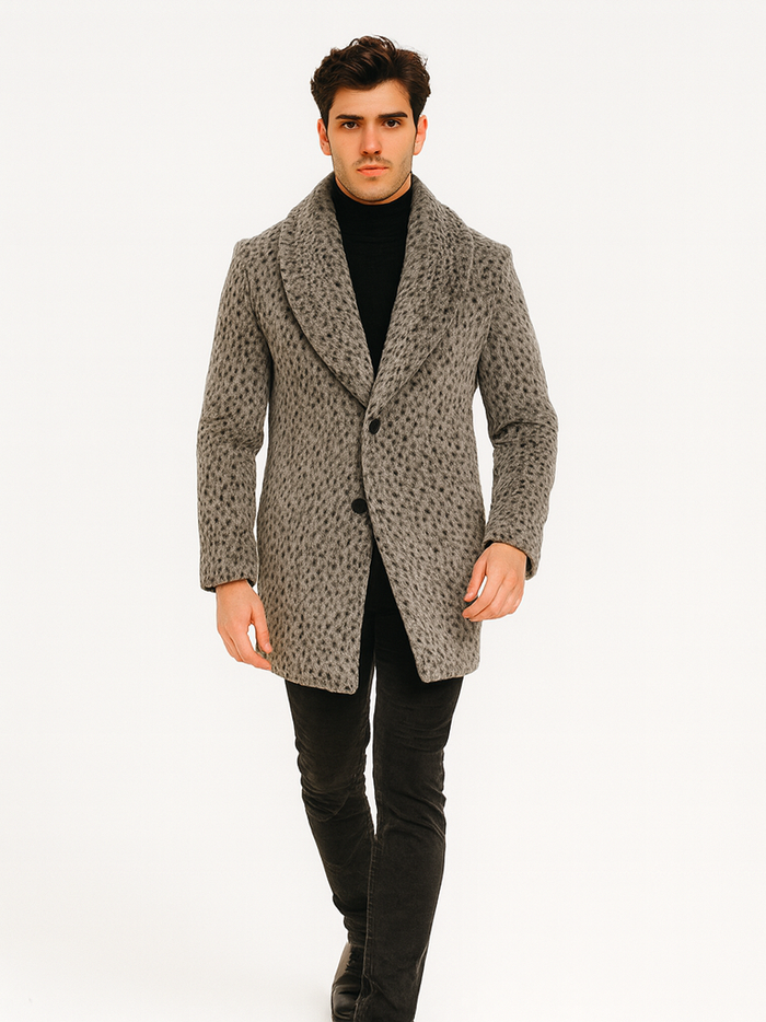1920s Gangster Pimp Coat – Full Length Leopard Faux Fur Vintage Overcoat