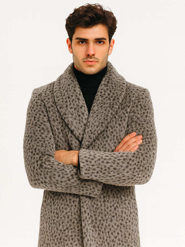 1920s Gangster Pimp Coat – Full Length Leopard Faux Fur Vintage Overcoat