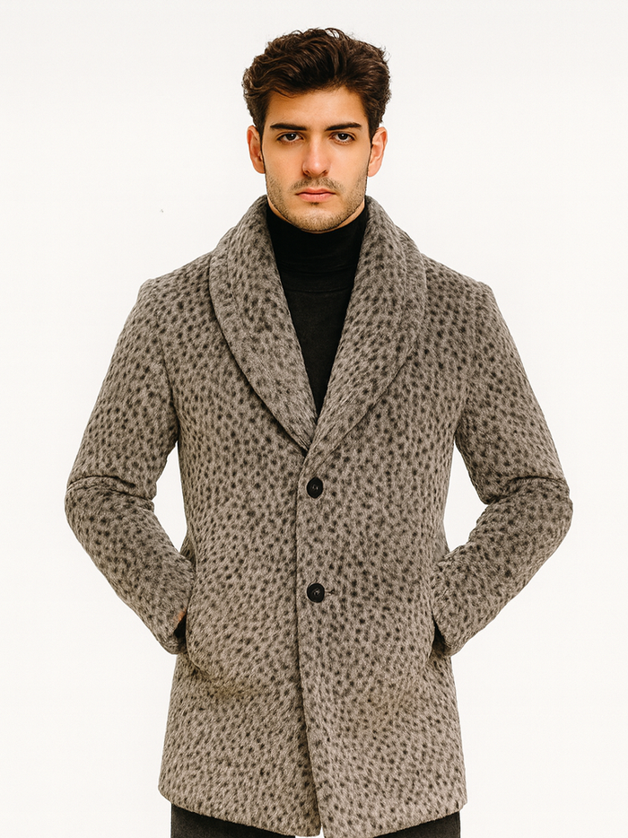 1920s Gangster Pimp Coat – Full Length Leopard Faux Fur Vintage Overcoat
