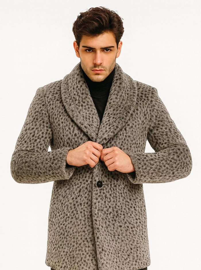 1920s Gangster Pimp Coat – Full Length Leopard Faux Fur Vintage Overcoat