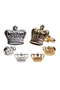 Crown Studs and Cufflinks Set