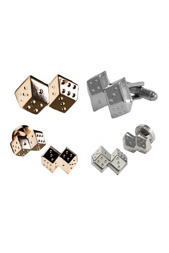 Double Dice Studs and Cufflinks Set