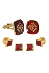 Gold Knights of Columbus Studs and Cufflinks Set