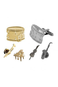 Musical Instruments Studs and Cufflinks Set