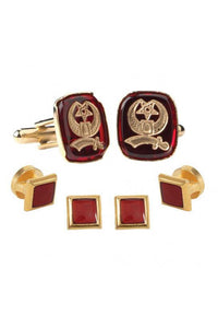 Red Shriner Insignia Studs and Cufflinks Set