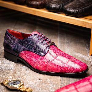 Marco_Di_Milano Pissa: Pink Purple Leather Loafers