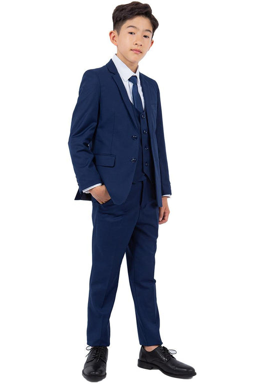 Plush Perry Ellis Cobalt Blue Boys' Vested Wedding Suit - USA Men's Outlet