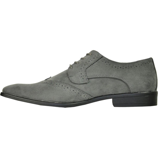 Polished Product Title: "Bravo Men's Grey Vegan Suede Wingtip Dress Shoe for Weddings & Proms" - USA Men's Outlet