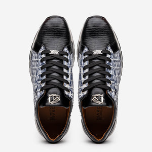 Marco_Di_Milano Portici Newspaper Black Leather Oxfords