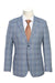 Premium 2-Btn Light Grey Wool Suit w/ Blue Windowpane Plaid & Notch Lapel – English Laundry - Elegant Mensattire