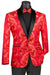 Premium Vinci Men's Red Sequin Floral Prom Tux Jacket | Slim Fit - USA Men's Outlet