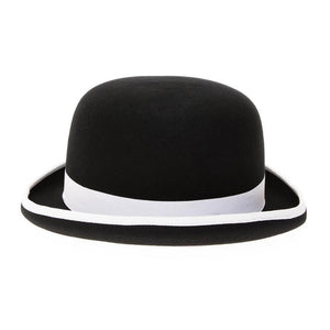 Black & White Premium Wool Derby Bowler Hat
