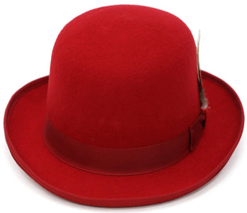 Red Premium Wool Derby Hat
