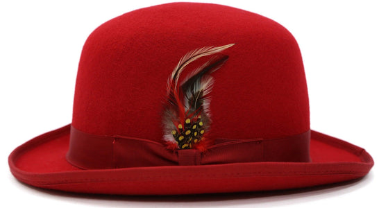 Red Premium Wool Derby Hat