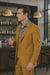 Men's Fashion Suit in Gold – Peak Lapel, Vested, Two Button Jacket
