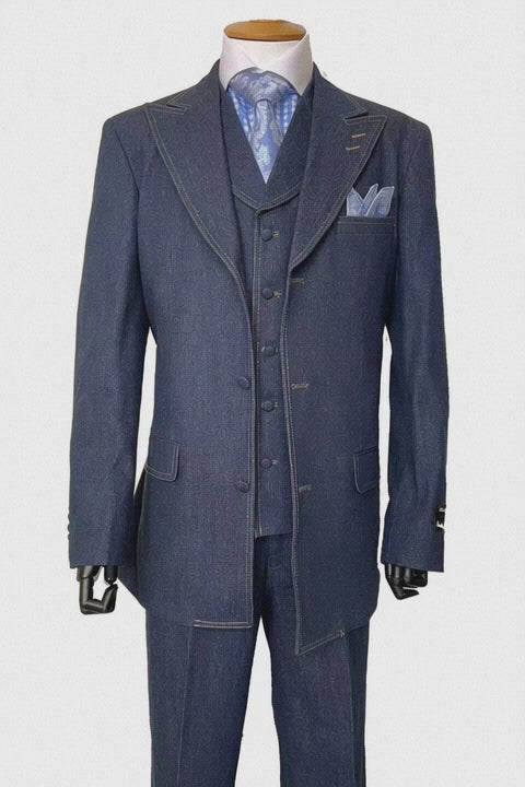 Casual Business Men's Denim Suit