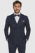 Men's Slim Fit Double-Breasted Suit – Navy Blue 