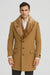 Men's Camel Three Button Full Length Overcoat Men's Carcoat