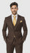 Brown One Button 3 Piece Suit  by Rossima