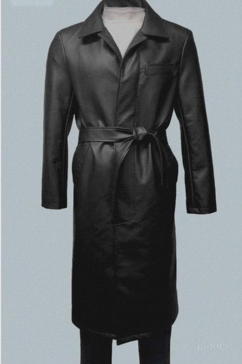 men-s-black-pu-belted-trench-coat