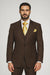 Brown One Button 3 Piece Suit  by Rossima