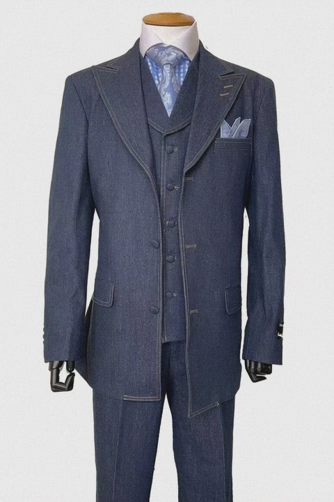 Casual Business Men's Denim Suit